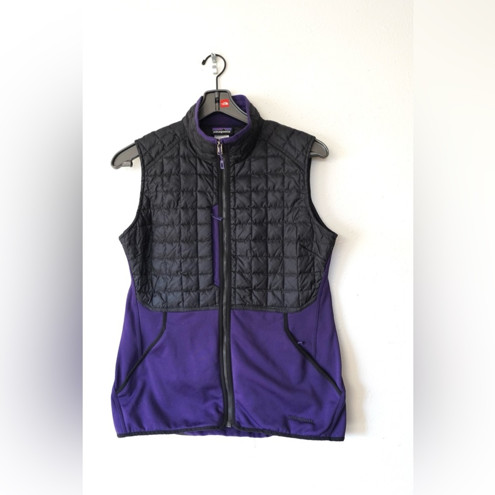 PatagoniaPurple Hybrid Goose Down Polartec Zip Vest Women's Size XL Rare